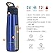 TOPOKO AUTOFLIP Straw Lid Water Bottle Stainless Steel Double Wall Vacuum Insulated Sweat Proof Leak Proof Beverage Taking Aid with Carrying Handle-25 OZ-Blue