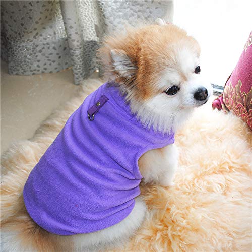 Pet Dog Cat Villus Warm Vest Puppy Doggy Apparel Clothing Cat Lapel Vest Dog Jacket Small Medium Dogs Pet Clothes for Dog Cat Puppy Coat Winter Sweatshirt Warm Sweater Dog Outfits (Purple, M)