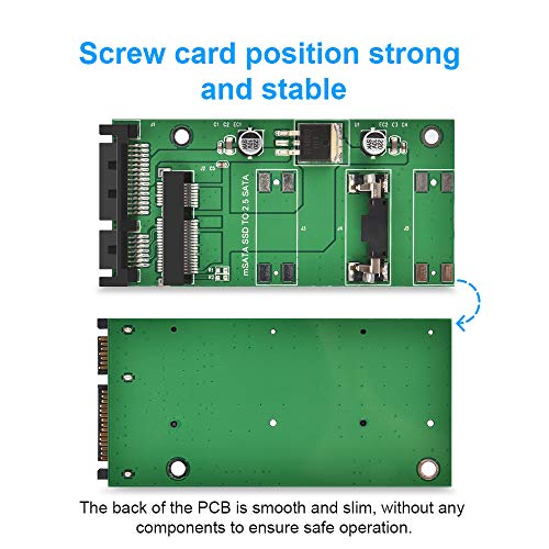 ELUTENG Msata Sata Adapter, Msata to Sata Adapter for Mini PCIe 3050mm, 6Gpbs m-SATA SSD Converter Solid State Drive Reader Card Support Laptop Desktop