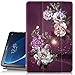 Hocase Galaxy Tab A 10.1 (SM-T580) Case 2016 Release, PU Leather Case w/Flower Design, Tri-Fold Stand Feature, Hard Back Cover for Galaxy Tab A 10.1