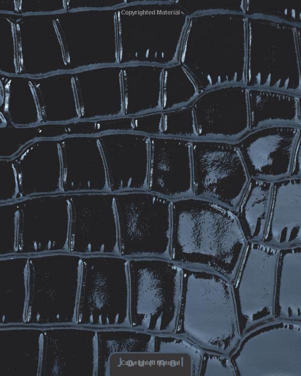 Journal: Black Crocodile Leather Notebook - Large 8 x 10 - College Ruled 200 Pages