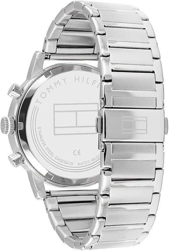 Relógio de quartzo analógico multifuncional masculino tommy hilfiger com pulseira de aço inoxidável prateado - 1710401 — foto 3 de 5