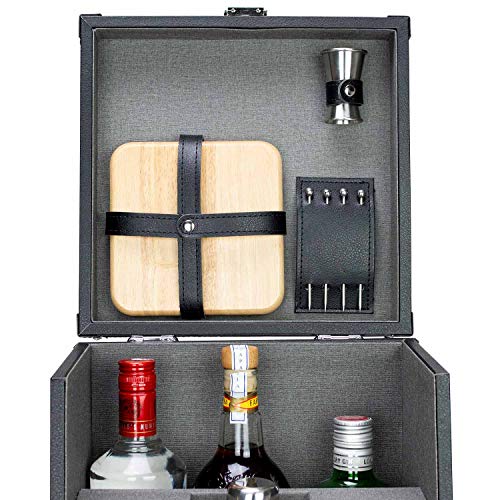 Atterstone 17-Piece Premium Travel Cocktail Set, Portable Bar-Ware Box Kit for Bartenders and Mixologists, Complete Bar Tool Accessories Kit for Hosting Serving and Entertaining