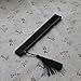 Kmax Silk Folding Fan,Japanese Vintage Retro Style Handmade Silk Black with a Fabric Sleeve and Tassels for Home Decoration Dancing Easter Gift