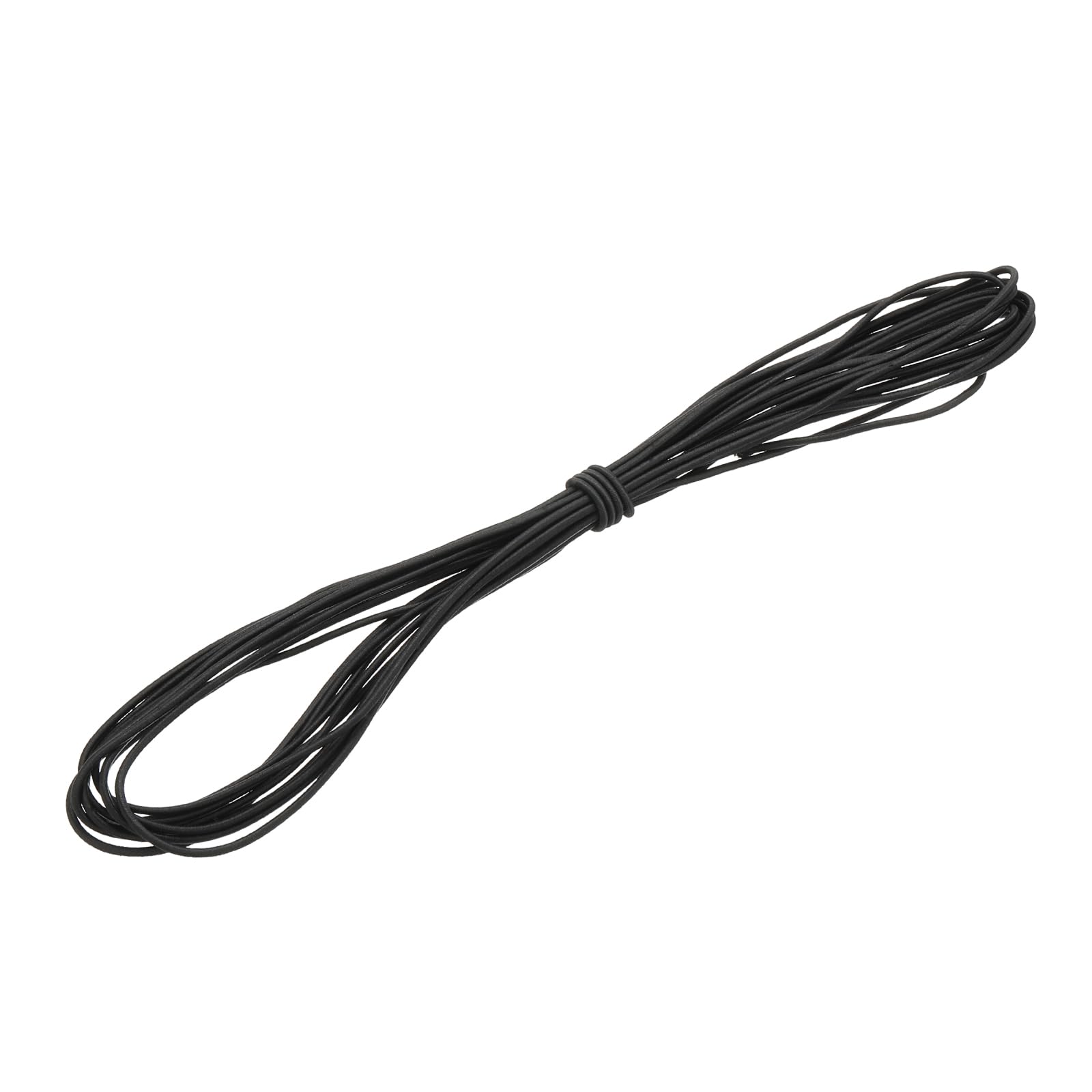 PATIKIL 1/8" x 25' Bungee Shock Cord, 3mm Thick Kayak Stretch String Rope Heavy Elastic Rope Marine Tie-Down Strap for Kayaking Boating Camping, Black