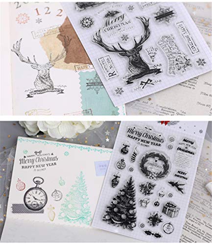 Merry Christmas Tree Snowflakes Decors Balls Sayings Rubber Clear Stamp/Seal Scrapbook/Photo Decorative Card Making Clear Stamp