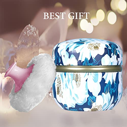 Qopoto Body Powder Puff and Container for Dusting Powder, Baby Women