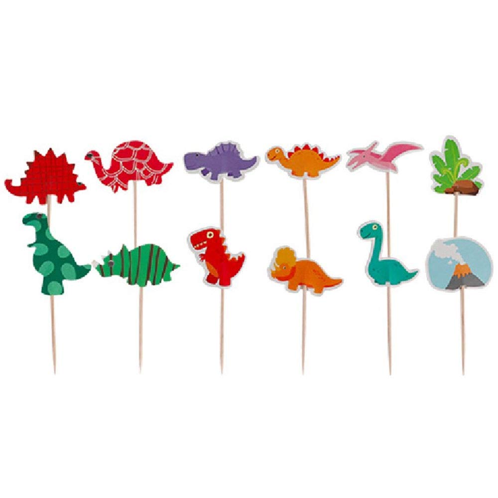 Decorazioni Per Torte Ysister 72 Pezzi Torta Cupcake Topper A Dinosauro Cibo Frutta Topper Jungle Tema