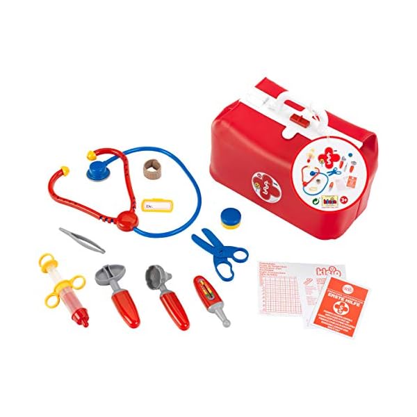 Theo Klein 4647 Arzttasche I Robuste Tasche mit vielen kindgerechten Instrumenten I Inkl. Stethoskop, Spritze, Thermometer u.v.m. I Spielzeug für Kinder ab 3 Jahren