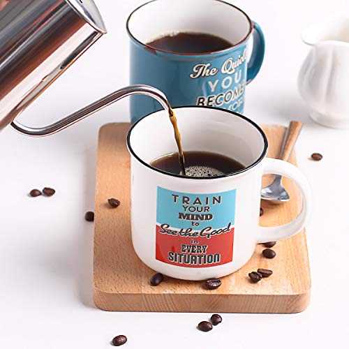 image for LIFVER 18 Ounces Coffee Mugs, Large Porcelain Cups for Coffee, Tea, Co