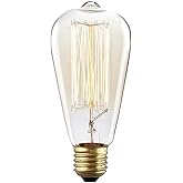 Kiven Vintage Edison Bulb Tungsten Wire - 110 Volts - Dimmable - 230 Lumens -2200K Warm Temperature Antique Light Bulb (60w)