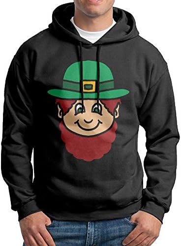 FALKING Men's Funny Cotton Lucky Charms Head Pullover Sweatshirt XXL Black