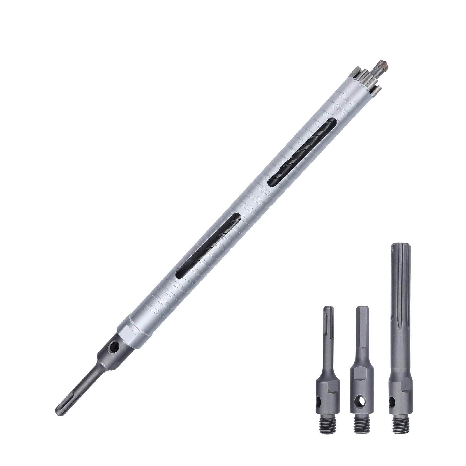 Photo 1 of 1 inch Diamond Dry Core Drill Bit, 10" Drilling Depth, 5/8"-11 Thread for Concrete Granite Masonry Brick Block, Includes 3 Adapters SDS Plus, SDS Max and Hex (1 inch)