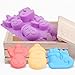 SENHAI 3 Pack Christmas Silicone Molds, Soap Chocolate Trays Cake Baking Pans, with Shape of Snowman Reindeer Sleigh, 6 Cavities - Purple, Blue, Green