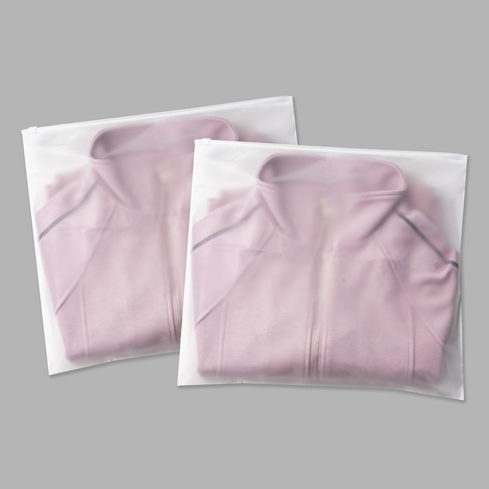 Photo 1 of 16x12 Inch Frosted Zipper Bags for Clothes Packaging Shipping, Swimsuit Bikini T-Shirt Bathing Suit Organizer Bags Plastic 25pcs without Vent Holes 3 Mil