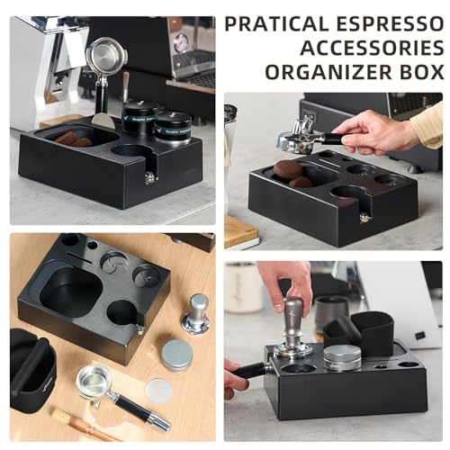 Espresso Knock Box, 10 in 1 Espresso Tamping Station ABS Coffee Knock