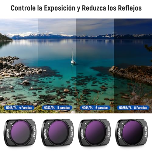 NEEWER Juego de filtros magnéticos ND/CPL Compatible con dji OSMO Pocket 4 y Pocket 3 / Xtra Muse cámara de acción, Paquete de 6 filtros UV CPL ND16/PL ND32/PL ND64/PL ND256/PL