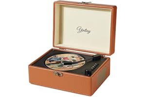 Yintiny Retro Suitcase CD Player, Desktop Bluetooth 5.0 CD Player with Speaker, Portable CD Player for Home【Soft Voice】…