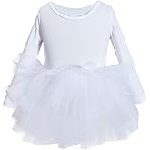 KARETT Long Sleeve Tutu Dresses for Toddler Girls Dance Ballet Leotards Little Girls Ballerina Outfits