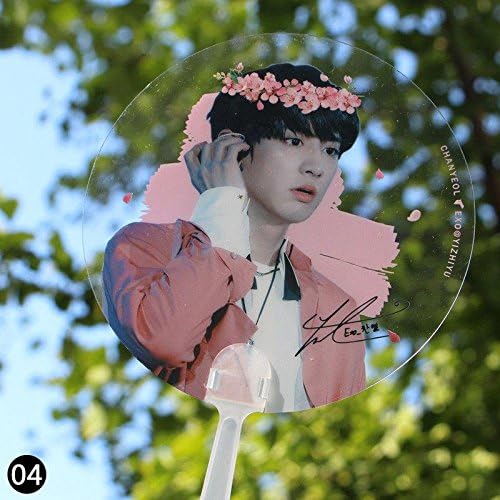 LEIZENG MINI Cute Kpop Hand Holder Transparent Fan for EXO BTS GOT7 WANNAONE