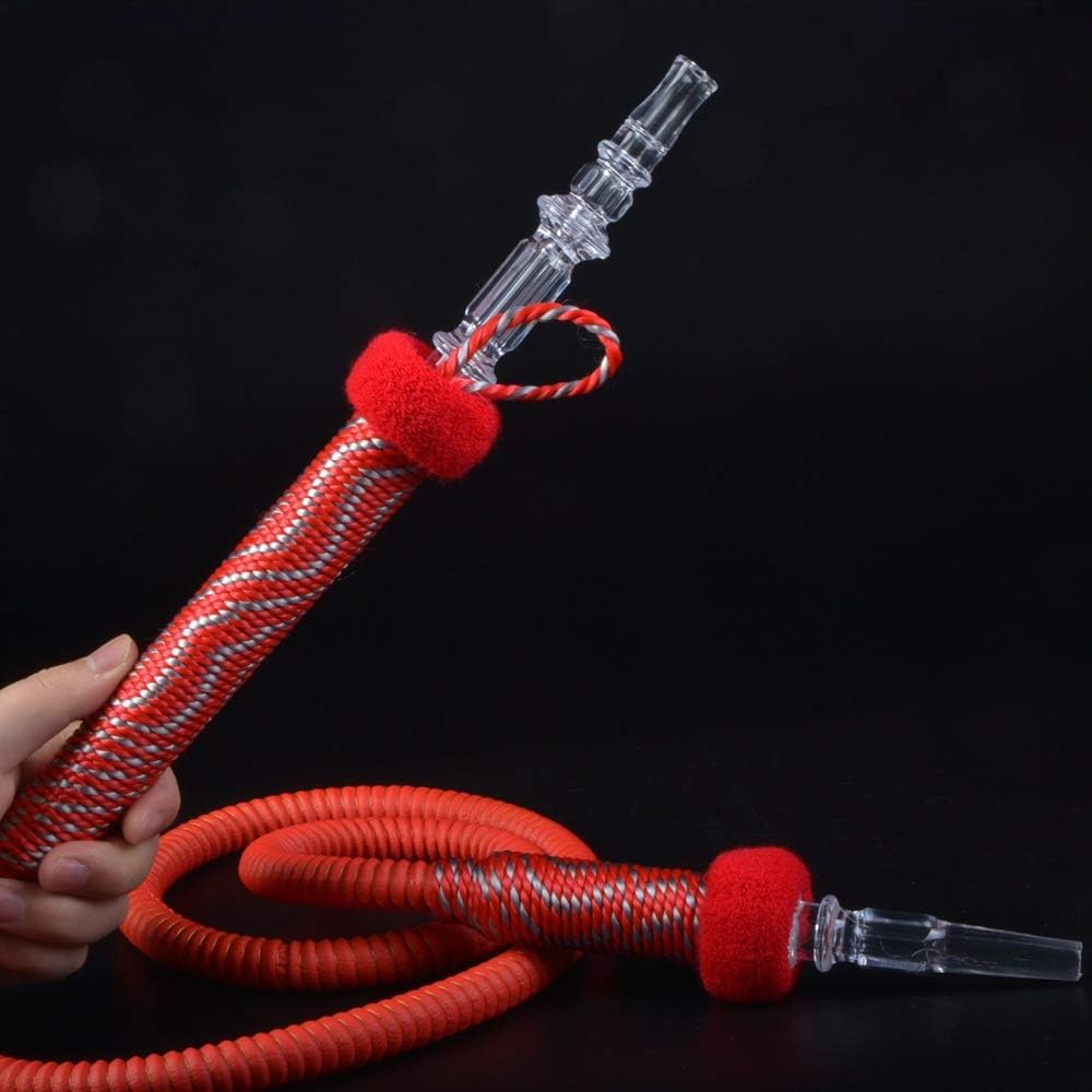 SSOLEREIT Durable Hookah Accessories Hookah Pipe with Spring to Prevent Hookah Hose Flexion with Portable Acrylic Hookah Mouth Tips for Shisha Hookah (Color : Red)