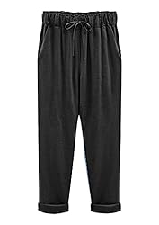 Durcoo Women's Drawstring Elastic Waist Ankle Pants