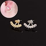 KeyZone 2 Pcs Nice Leaf Ear Stud Front & Back Earrings for Girls