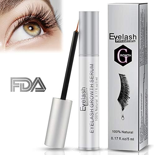 Herwiss Eyelash Growth Serum, Natural Eyebrow Enhancer Serum, Brow & Lash Booster Enhancing Formula for Longer, Thicker Lashes and Fuller Eyebrows, FDA Approved - 6ml