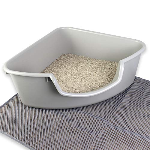 SmartCat Corner Litter Box, Gray