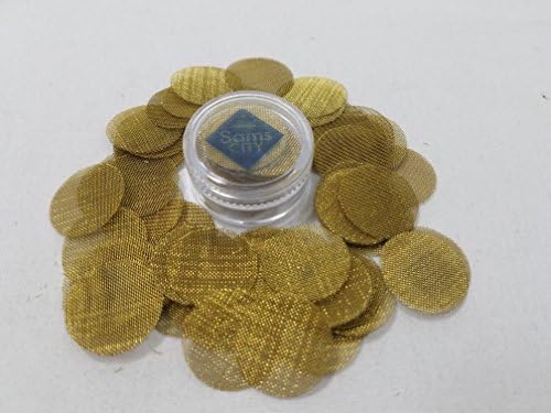 SAMSCITY Quality Brass screens- 100x count - 13/16 inch - .825 in diameter- W/ FREE Jar