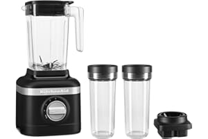 KitchenAid K150 3 Speed Ice Crushing Blender with 2 Personal Blender Jars, Black Matte, KSB1332BM