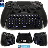 Whiteoak PS4 Keyboard, Wireless Mini Backlit Chatpad, Great KeyPad Adapter for Playstation 4 PS4, Slim, Pro Controller - 2.4GHz Receiver Included