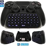 Whiteoak PS4 Keyboard, Wireless Mini Backlit Chatpad, Great KeyPad Adapter for Playstation 4 PS4, Slim, Pro Controller - 2.4GHz Receiver Included
