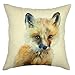 YOUR SMILE Cute Animal Square Decorative Throw Pillows Case Cushion Covers Shell Cotton Linen Blend 18 X 18 Inches (Fox)