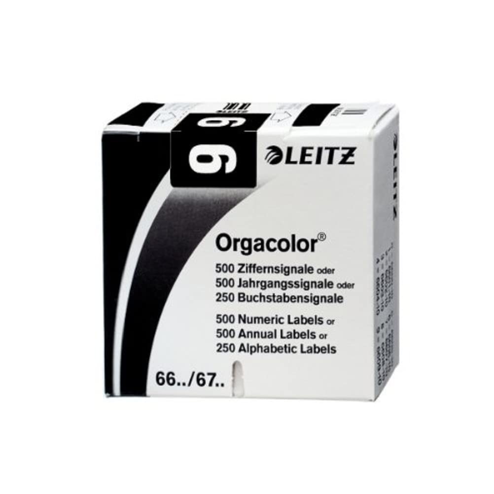 Leitz Orgacolor 66091000 Number Sign Card "9" Pack of 500 Black