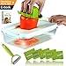 Adjustable Mandoline Slicer - Vegetable Slicer with 5 Stainless Steel Blades in Storage Box, Holder, Container with Lid, plus Peeler and Ebook, Easy to Use Julienne Food Slicer by NioChef