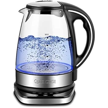 Chrome Cup Electric Kettle Blender Kalorik queen sense electric kettle fast heating water boiler with 5 temperature setting 12 hour keep warm function borosilicate glass teakettle tea pot 1500w