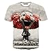 FaPlus Men's Fashion Lifelike Explosion clown Pattern 3D Print T-Shirts M