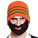 Unisex Ski Wacky Beard Knit Winter Hat Beanie Orange