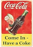 EffortLife Coca Cola Come in Have A Coke Retro Wall Decor Vintage Bar Signs Tin Sign 12 X 8 Inch