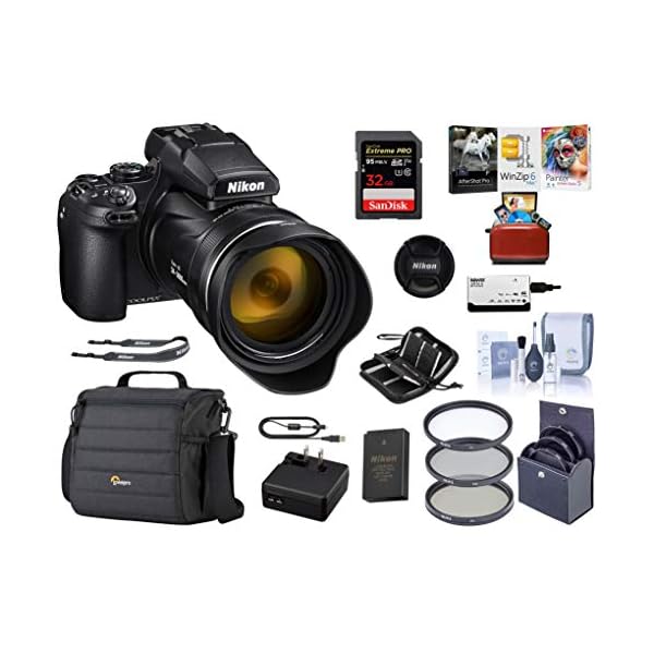 Nikon COOLPIX P1000 Digital Point & Shoot Camera (Black), Bundle Kit