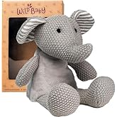 WILD BABY Microwavable & Weighted Plush Toy - Elephant Stuffed Animal for Comfort & Warmth - Soft, Heatable Plushie for Snuggles - Great for Kids, Toddlers & All Ages