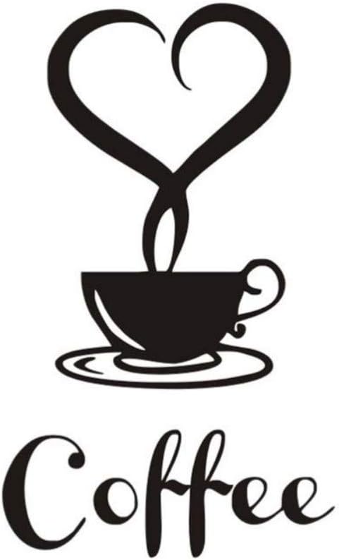 Sala De Estar Taza De Cafe Con Corazon Vinilo Oferta Etiqueta De