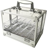 Yuanhe 600 Chip Clear Acrylic Poker Chip Locking Carrier-Includes 6 Chip Racks