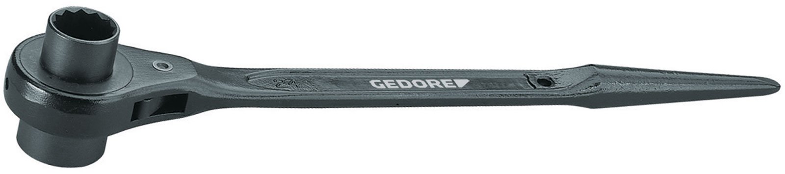 Gedore Steel Construction Ratchet 29 Double Hexagon, 19 x 24 mm Pack of 1 1648926