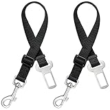 Dog Seat Belt ( 2pcs/pack ), MAXIN Adjustable Pet Dog Cat Safety Leads Car Vehicle Seat Belt Harness Seatbelt- Black