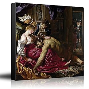 Oil Painting of Samson and Delilah by Peter Paul Rubens - Baroque Style - Catholic, Christianity, Religion - Canvas Art Home Art - 12x12 inches