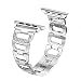 Secbolt Bling Band Compatible Apple Watch Band 42mm 44mm iWatch Series 4, Series 3, Series 2, Series 1, Diamond Rhinestone Stainless Steel Metal Wristband Strap, Silver primary