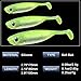 Dr.Fish Soft Body Swimbait Paddle Tail Soft Plastic Shad Lure, 4 Inches, Bass Texas Rig Drop Shot Lure
