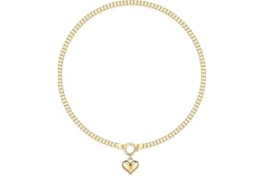 NUZON 2-Tone Interlocking | Sunburst Heart | CZ Evil Eye | Single Pearl | Love Heart Pendant Necklace for Women 18K Gold Chain Necklace Protection Prayer Faith Jewelry